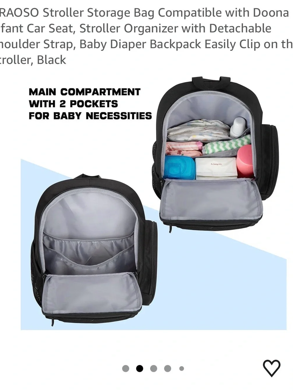 Car seat Stroller Storage diaper bag
